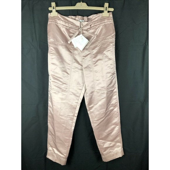 New Brunello Cucinelli Pants Pink Linen Cotton L/8